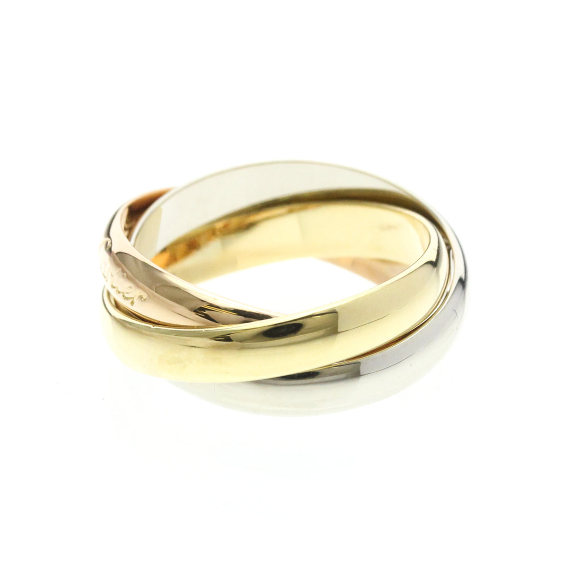 Cartier Trinity 18K Tricolor Gold Gold Gold Ring Jewelry (Pre-Owned)