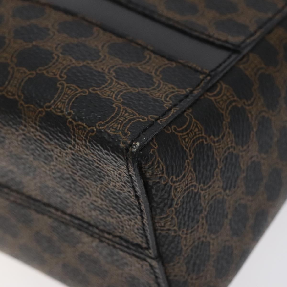 Celine Vintage Macadam Canvas And Leather Black Canvas Shoulder Bag Bag (Pre-Owned)