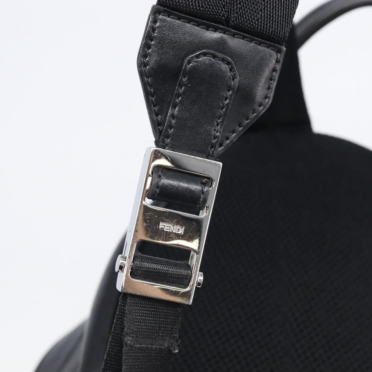 Fendi Monster Nylon With Leather Black Leather Backpack Bag (Pre-Owned)