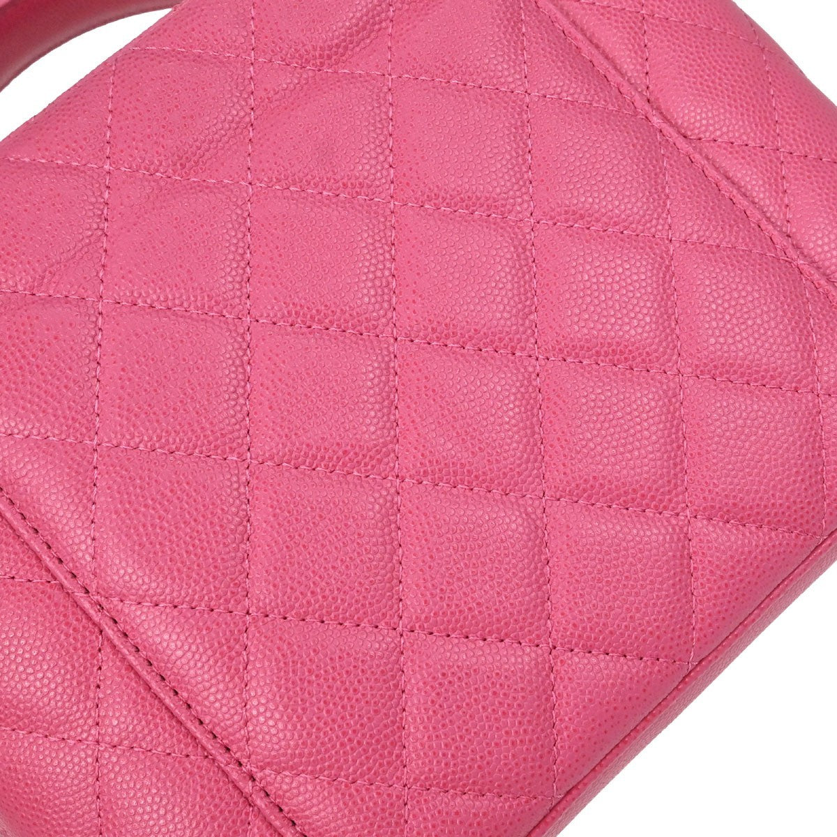 Chanel Vintage Timeless Cosmetic Case Caviar Pink Leather Handbag (Pre-Owned)