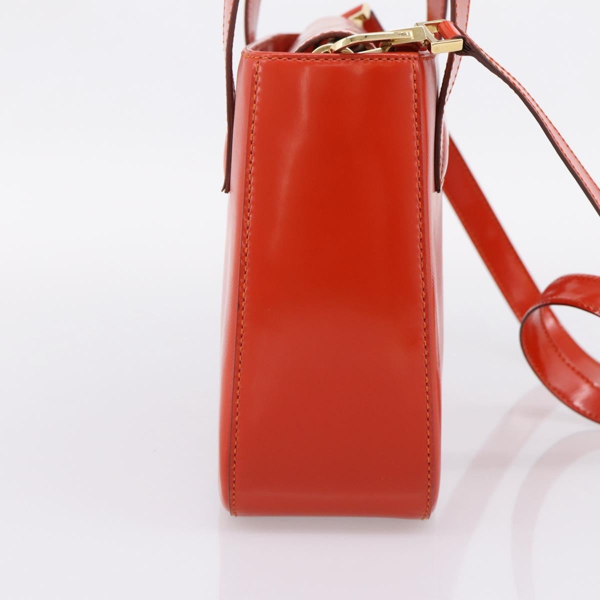 Celine Top Handle Leather Orange Leather Handbag (Pre-Owned)