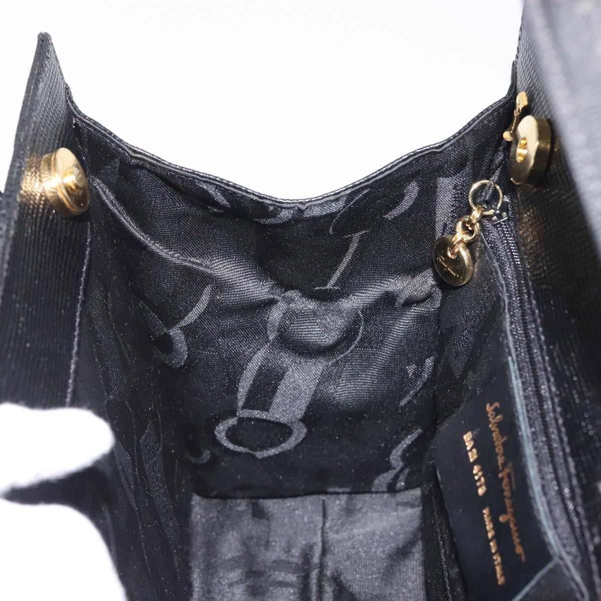 Salvatore Ferragamo Convertible Vara Bow Tote Leather Black Leather Bag (Pre-Owned)