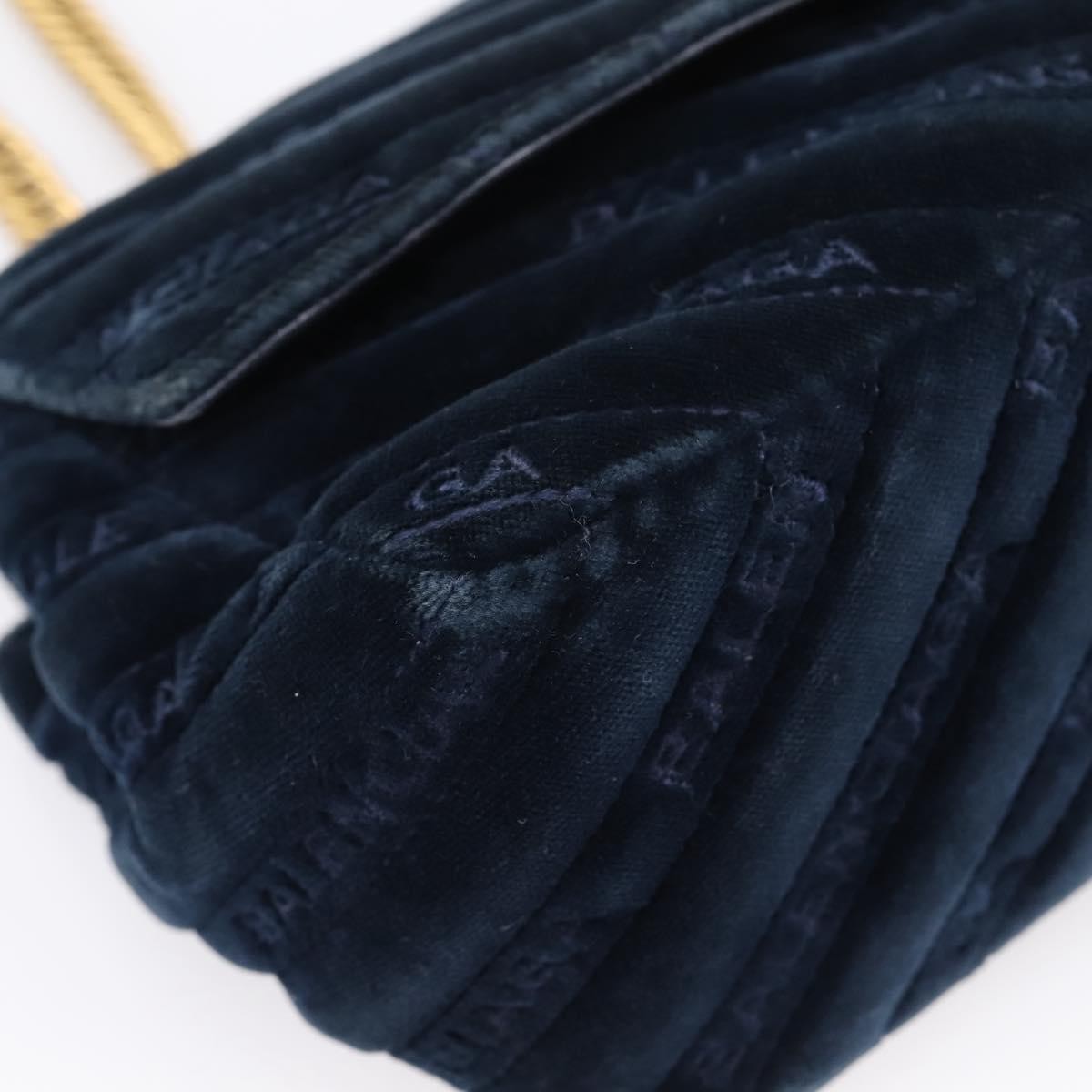 Balenciaga Bb Chain Round Quilted Velvet Navy Velvet Shoulder Bag Bag (Pre-Owned)