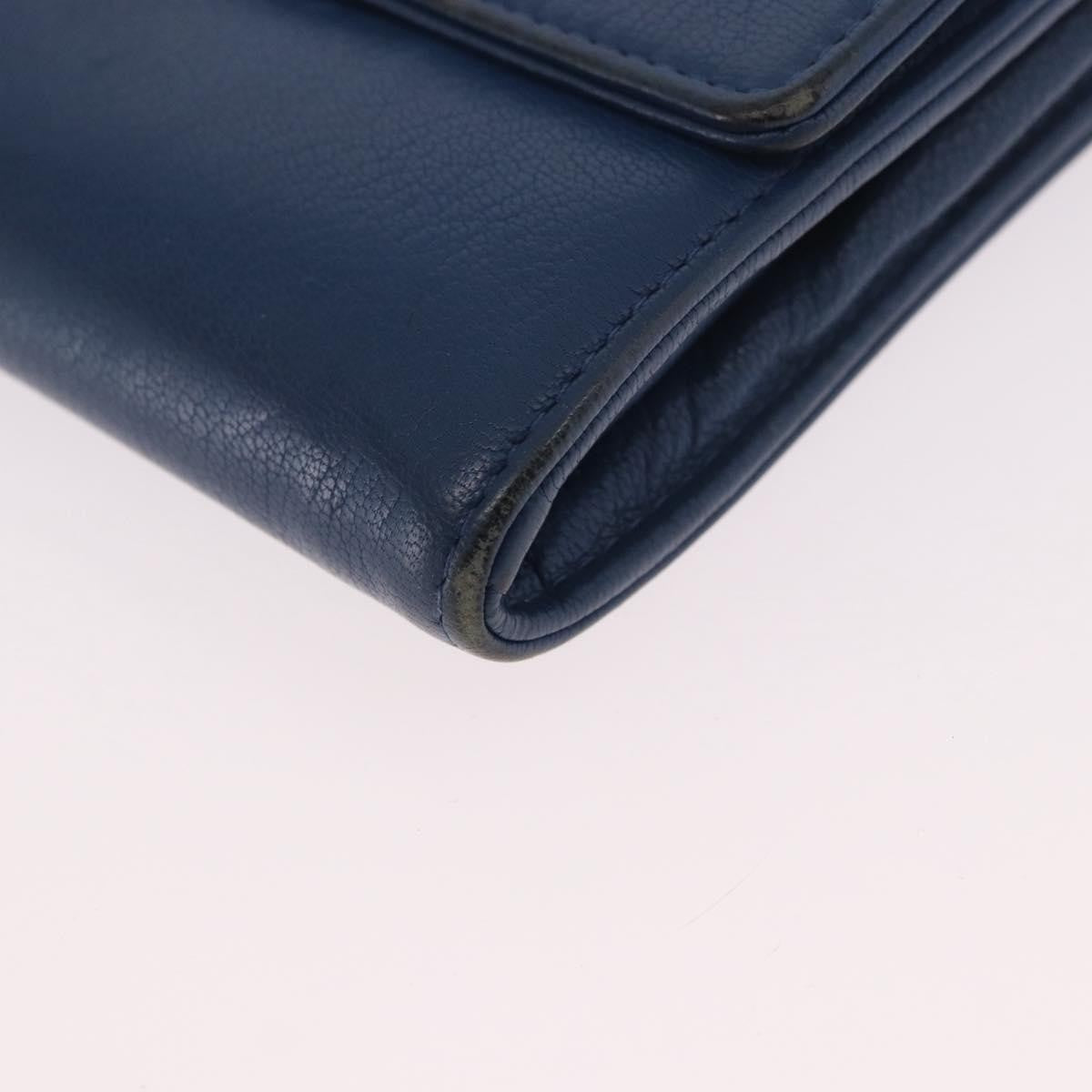 Chanel Lucky Clover Long Flap Wallet Leather Blue Leather Wallets Accessory (Pre-Owned)
