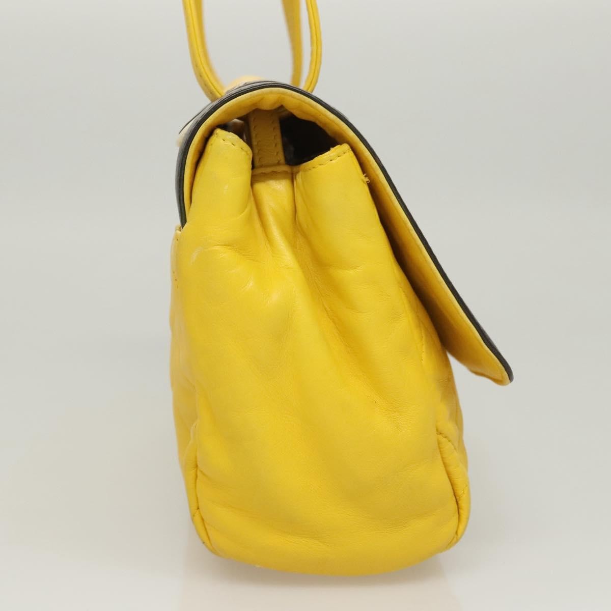 Chanel Two Tone Mademoiselle Lock Flap Quilted Lambskin Yellow Leather Shoulder Bag Bag (Pre-Owned)
