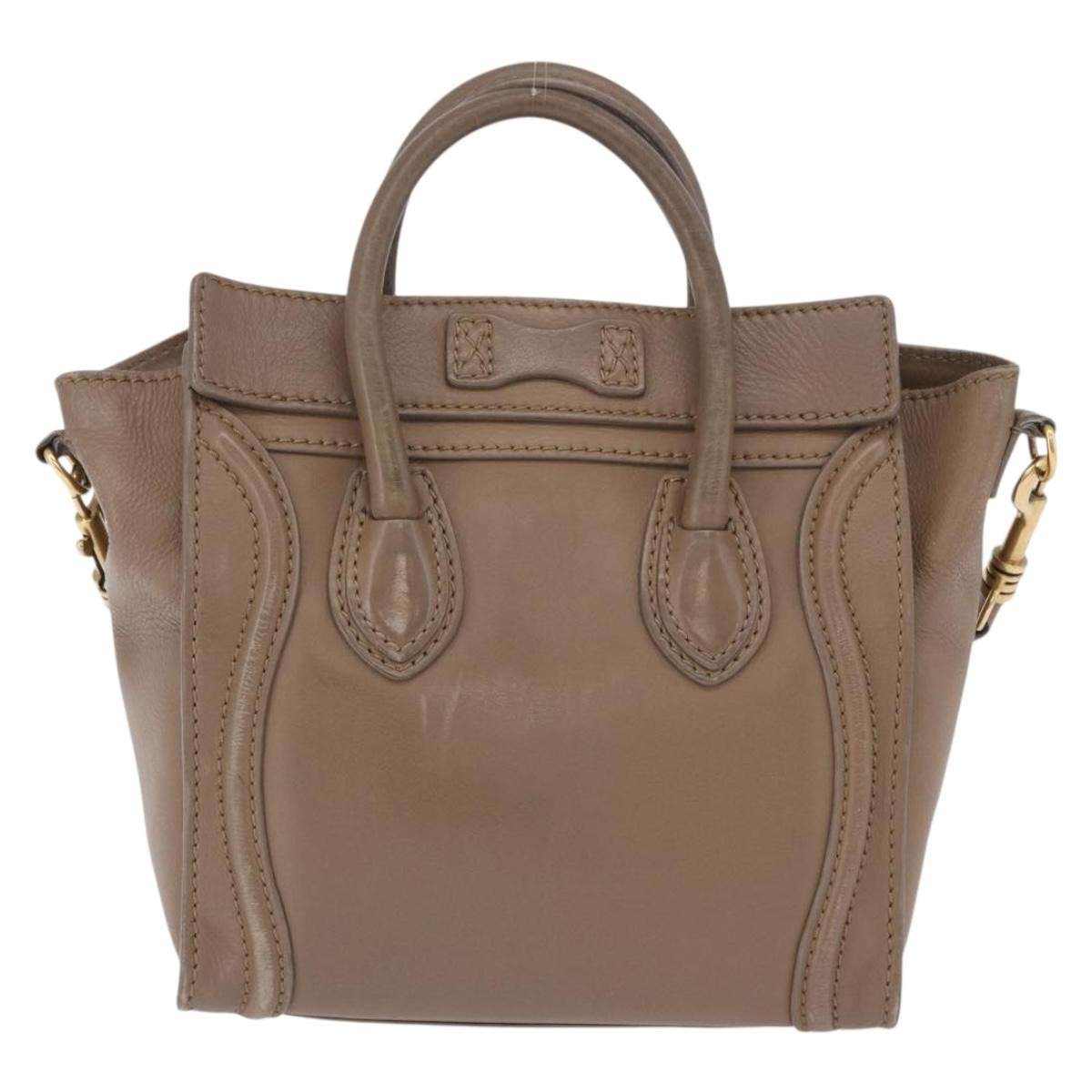 Celine Shopper Luggage Leather Beige Leather Handbag (Pre-Owned)