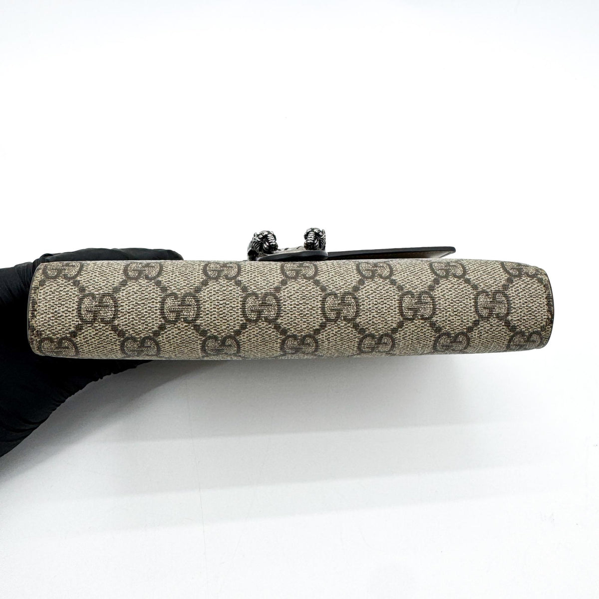 Gucci Dionysus Wristlet Clutch Gg Coated Canvas With Leather Brown Canvas Clutche & Pouche Bag (Pre-Owned)