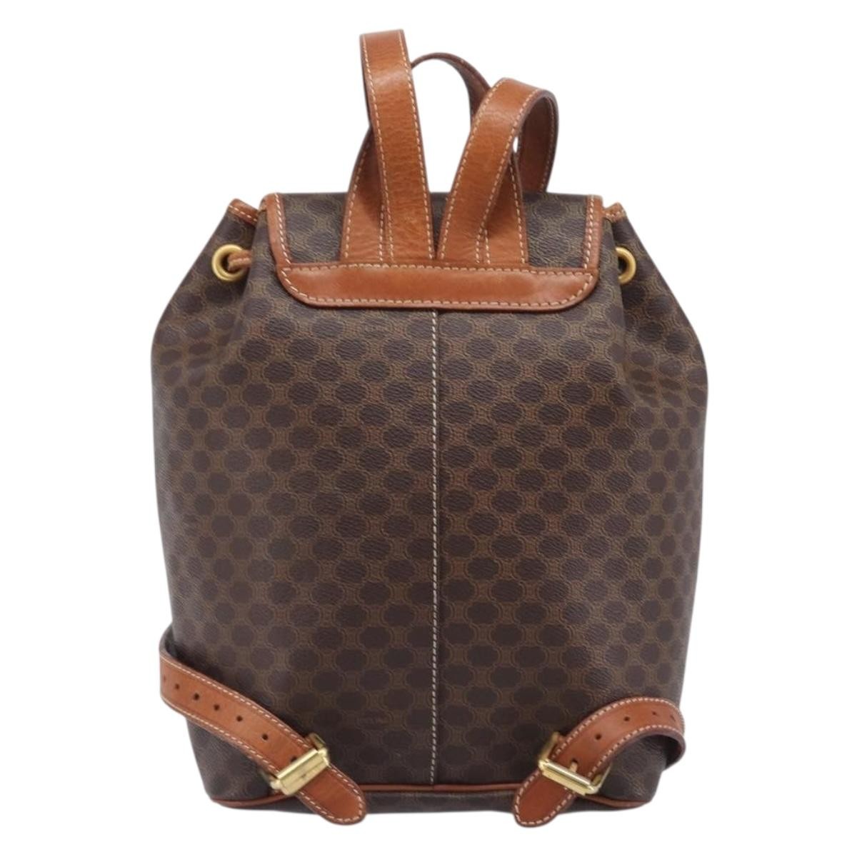 Celine Vintage Macadam Canvas Brown Canvas Backpack Bag (Pre-Owned)