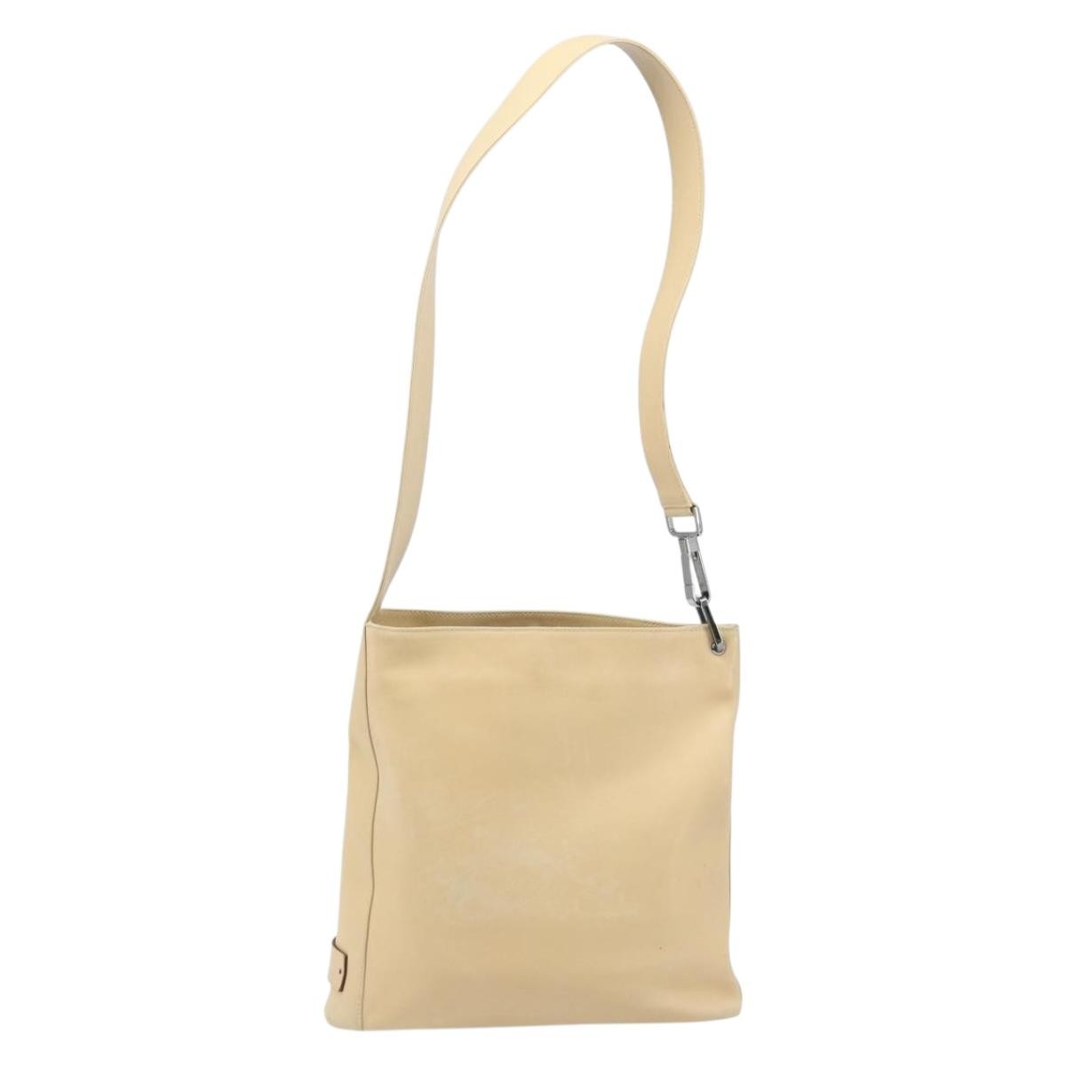 Gucci Vintage Leather Beige Leather Shoulder Bag Bag (Pre-Owned)