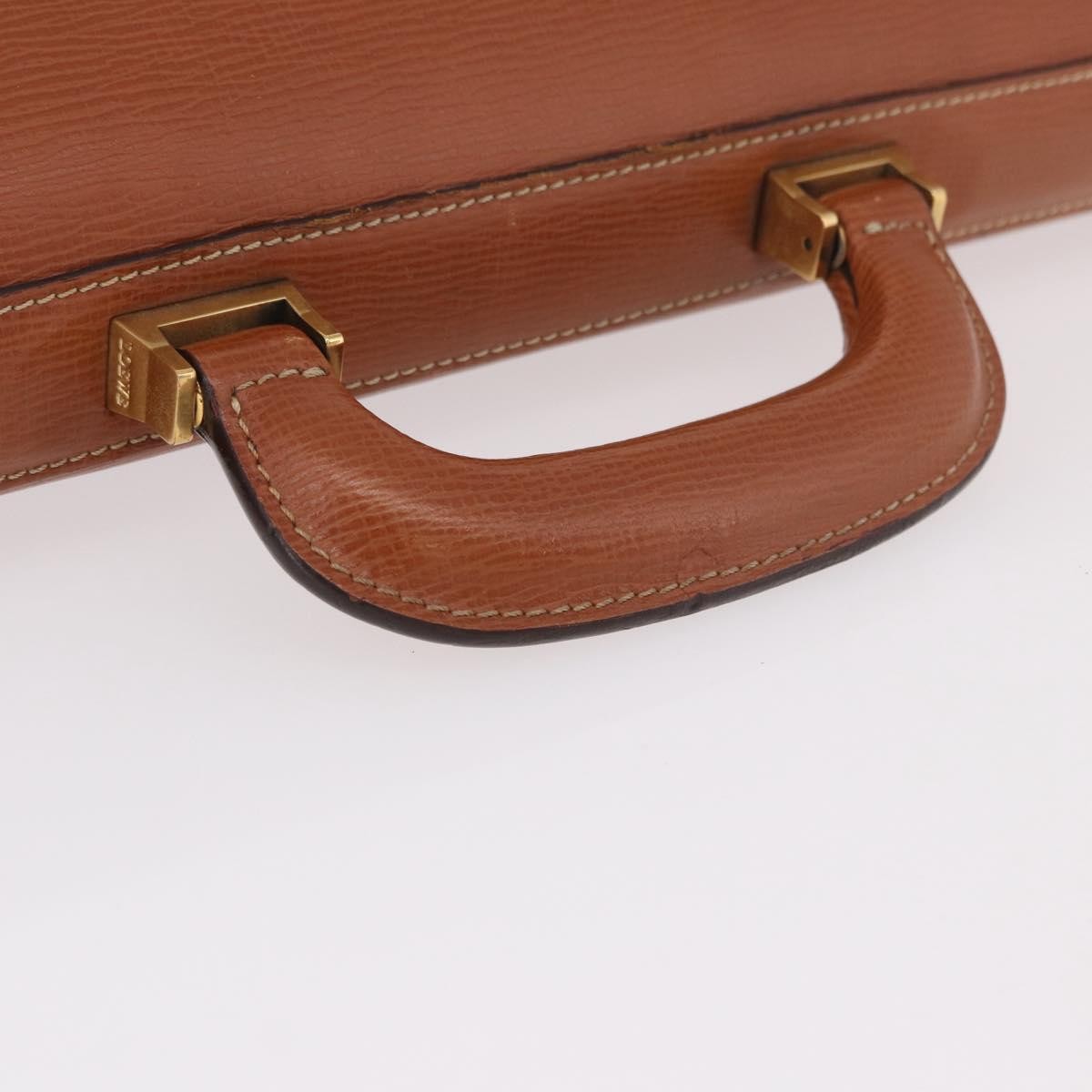 Loewe Anagram Business Leather Brown Leather Briefcase Bag (Pre-Owned)