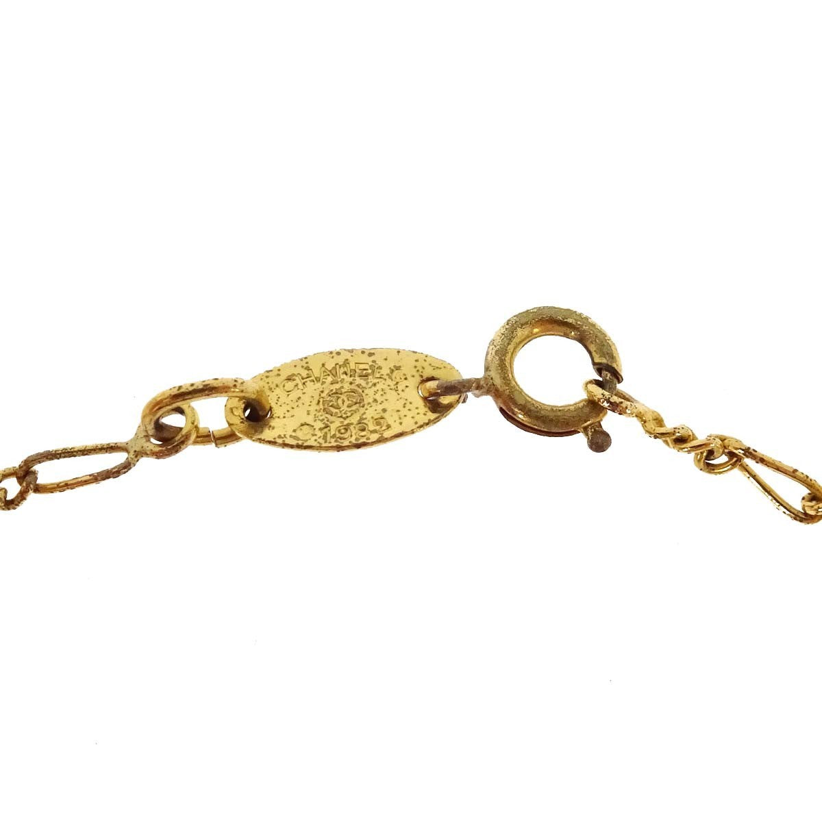 Chanel Quilted Cc Pendant Chain Metal Gold Gold_Plated Necklace Jewelry (Pre-Owned)