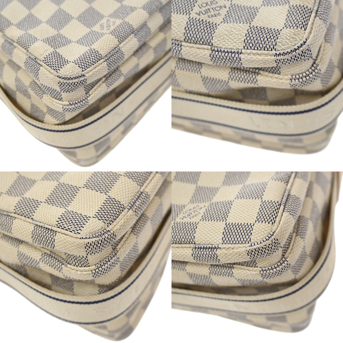 Louis Vuitton Naviglio Damier White Canvas Shoulder Bag Bag (Pre-Owned)