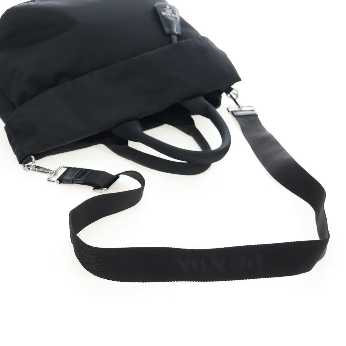 Prada Reversible Tote Nylon Black Nylon Handbag (Pre-Owned)