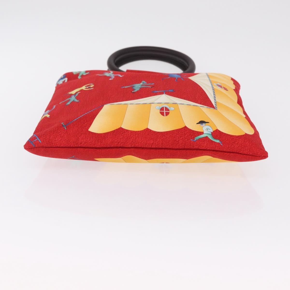 Bvlgari Handbag Canvas Red Silk Handbag (Pre-Owned)