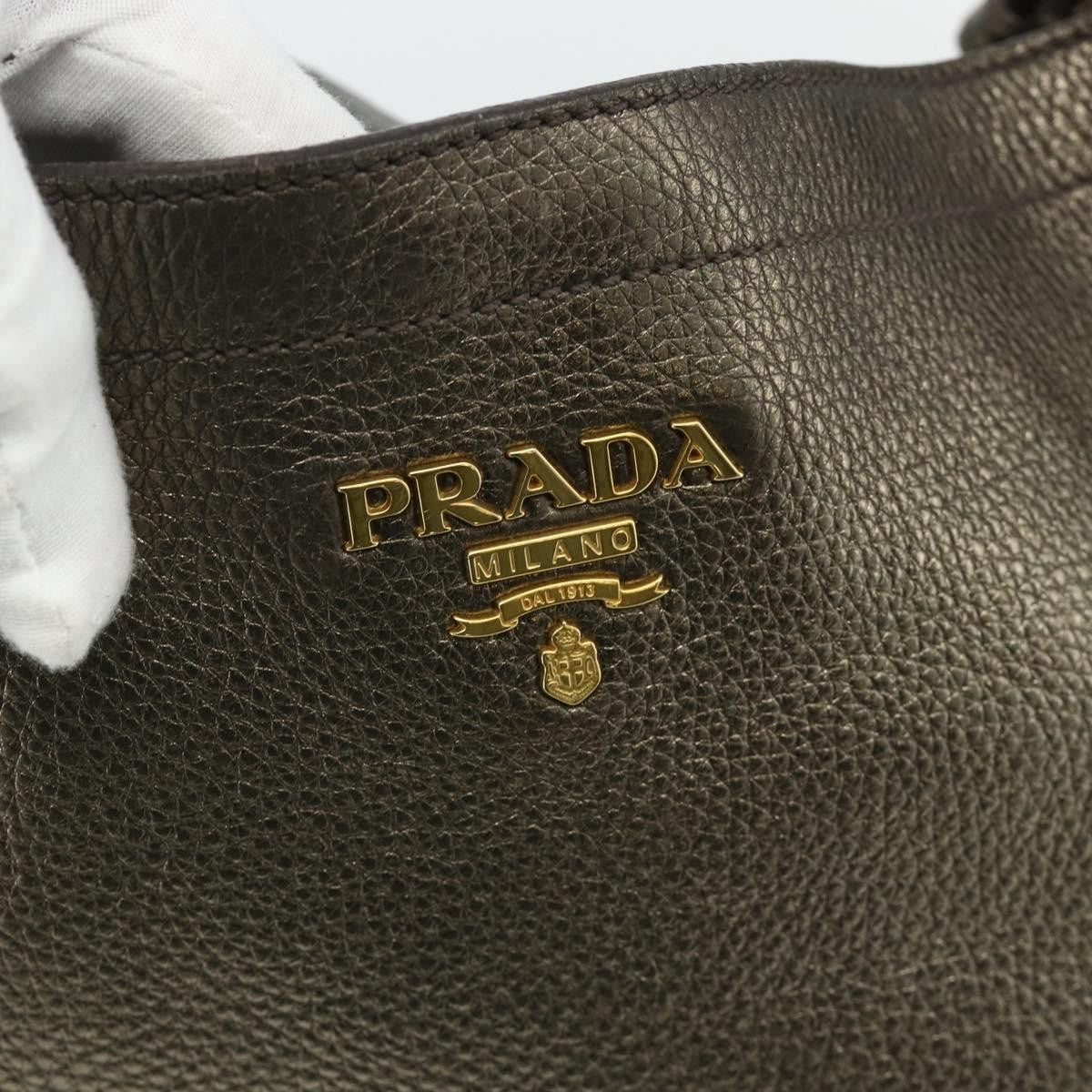 Prada Side Pocket Hobo Vitello Daino Gold Leather Shoulder Bag Bag (Pre-Owned)