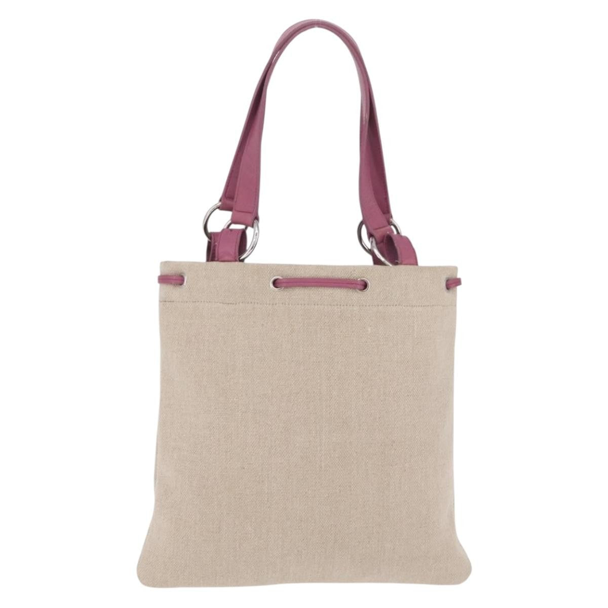 Saint Laurent Kahala Heart Tote Canvas Beige Canvas Tote Bag Bag (Pre-Owned)