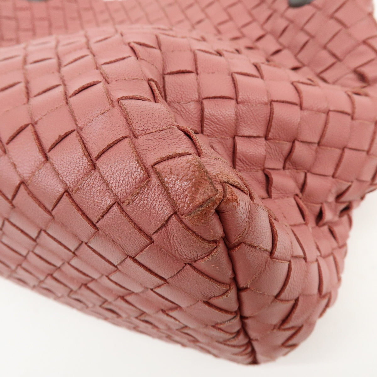 Bottega Veneta Bella Intrecciato Nappa Pink Leather Tote Bag Bag (Pre-Owned)