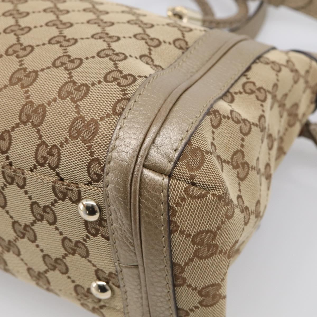 Gucci Bella Convertible Top Handle Gg Canvas Beige Canvas Handbag (Pre-Owned)