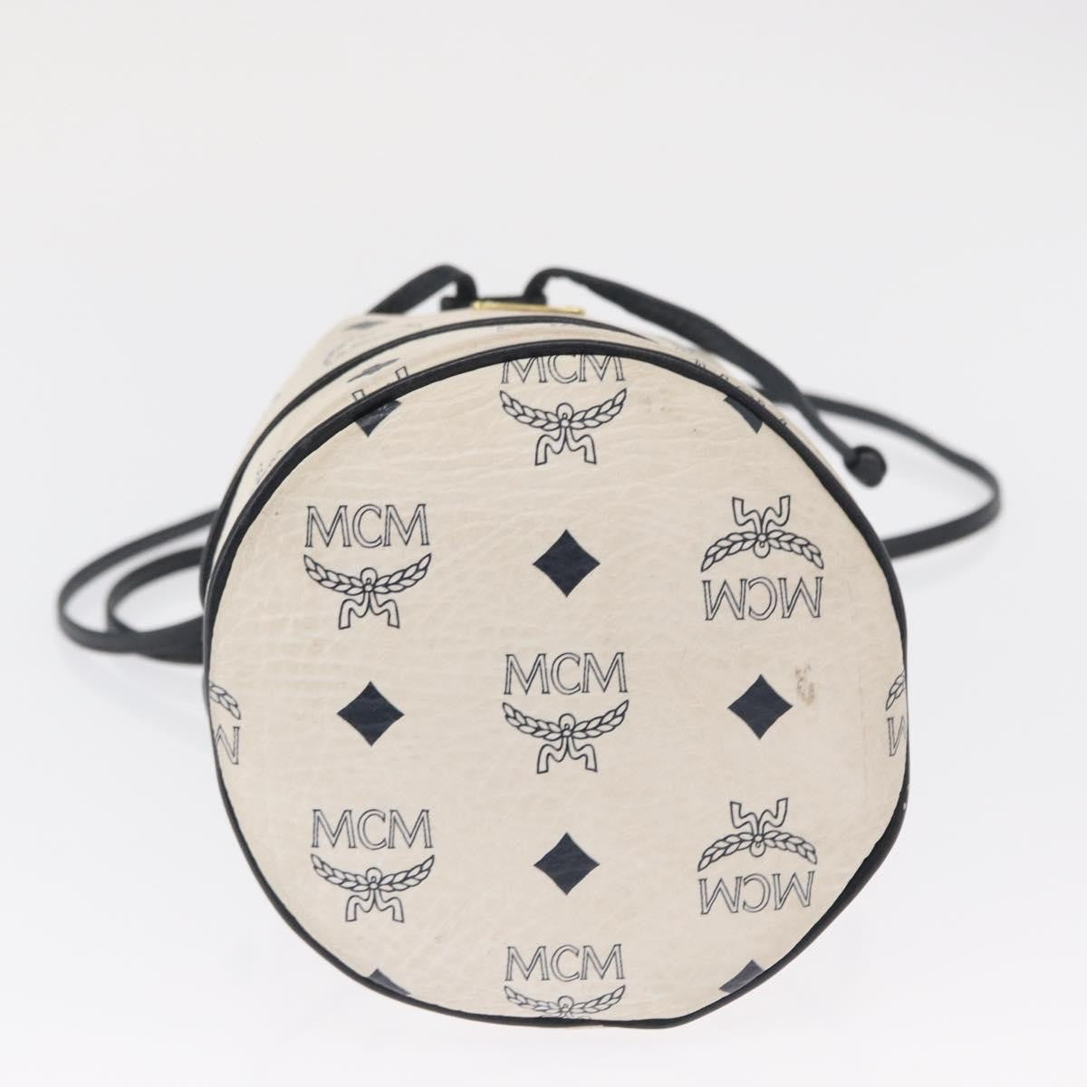 MCM Drawstring Leather White Pvc Shoulder Bag Bag (Pre-Owned)