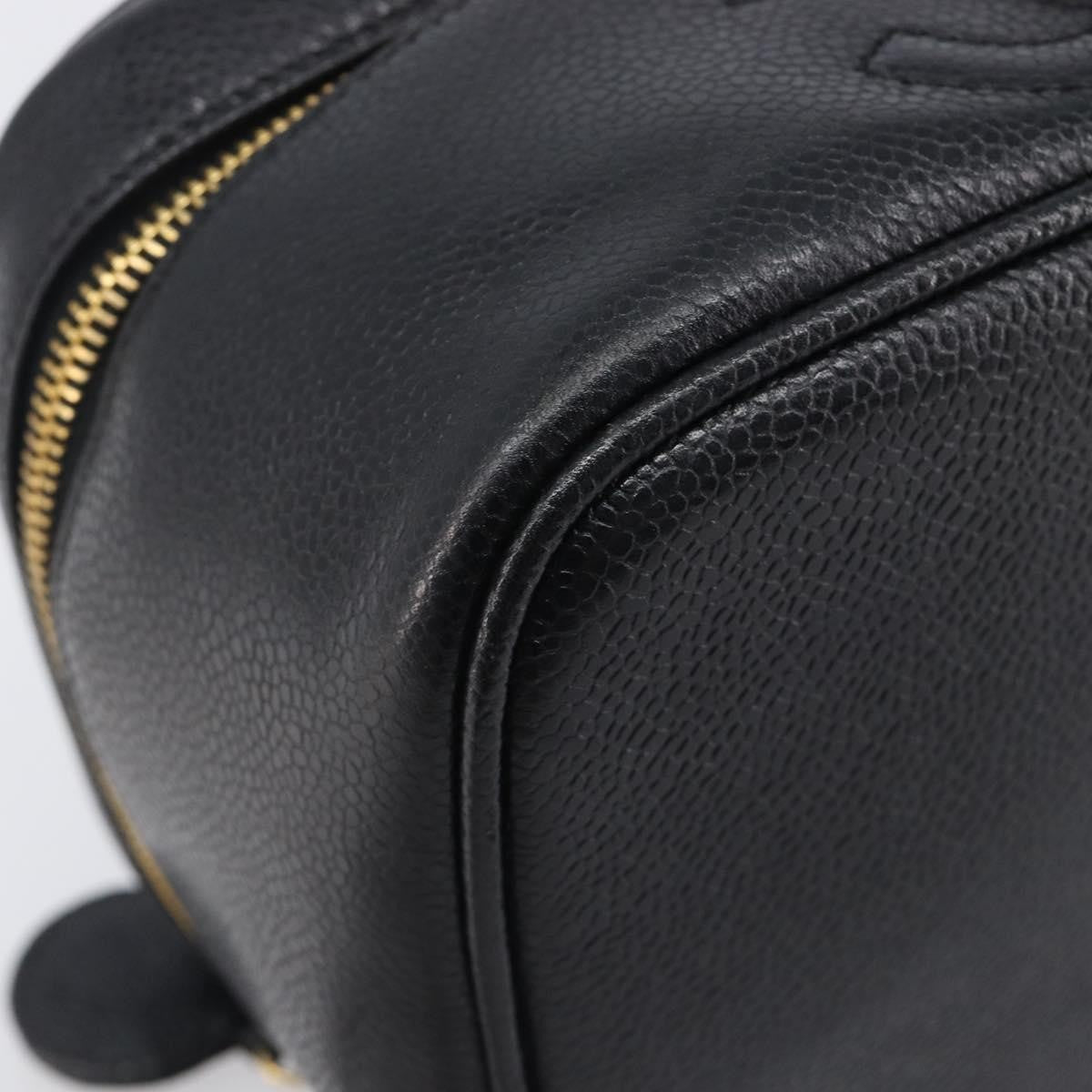 Chanel Vintage Timeless Cosmetic Case Caviar Black Leather Clutche & Pouche Bag (Pre-Owned)