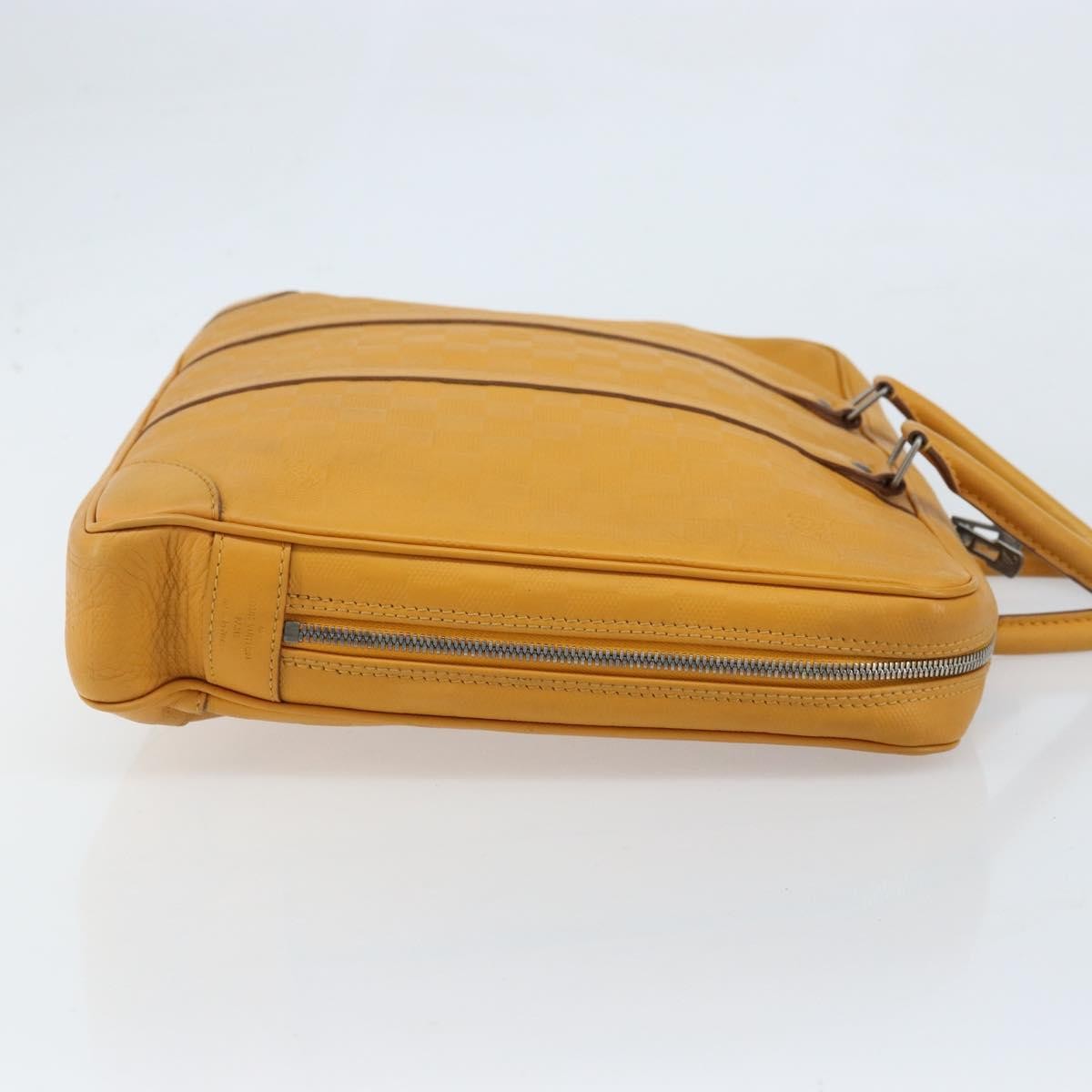 Louis Vuitton Porte-Documents Voyage Damier Infini Leather Yellow Leather Briefcase Bag (Pre-Owned)