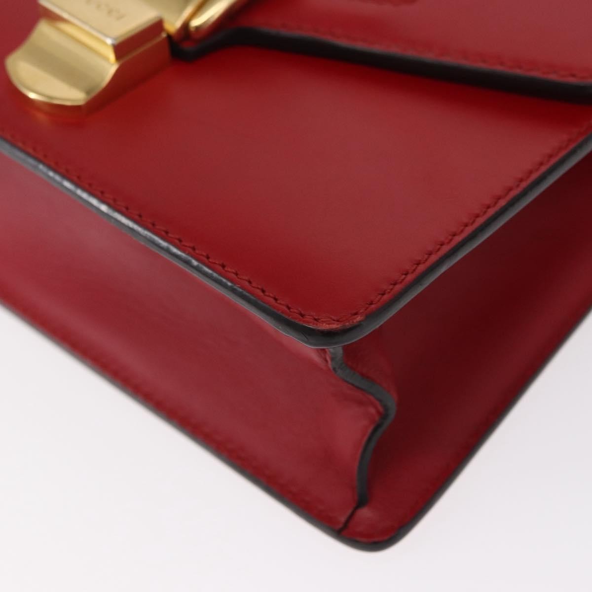 Gucci Sylvie Chain Leather Red Leather Shoulder Bag Bag (Pre-Owned)