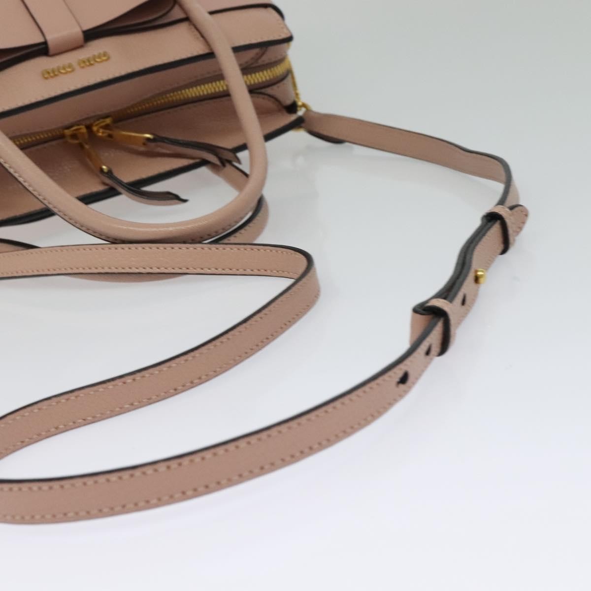Miu Miu Madras Fiocco Bow Leather Pink Leather Bag (Pre-Owned)
