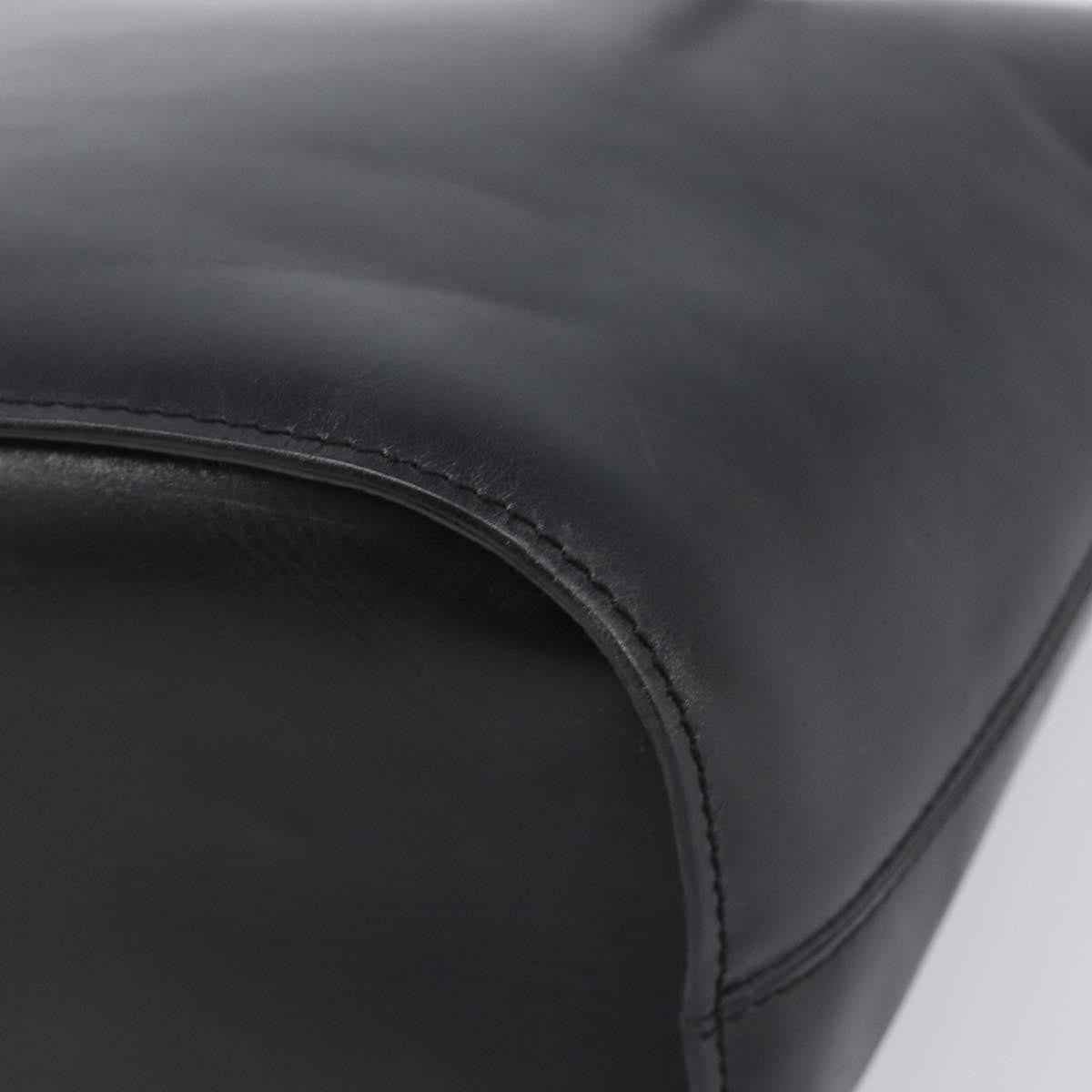 Celine Shoulder Bag Circle Logo Leather Black Leather Shoulder Bag Bag (Pre-Owned)