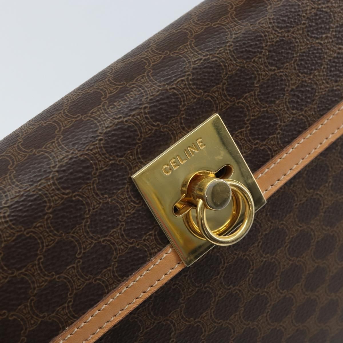 Celine Handbag Canvas Brown Canvas Handbag (Pre-Owned)