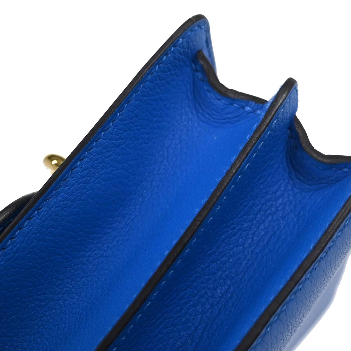 Hermes Roulis Evercolor Blue Leather Handbag (Pre-Owned)