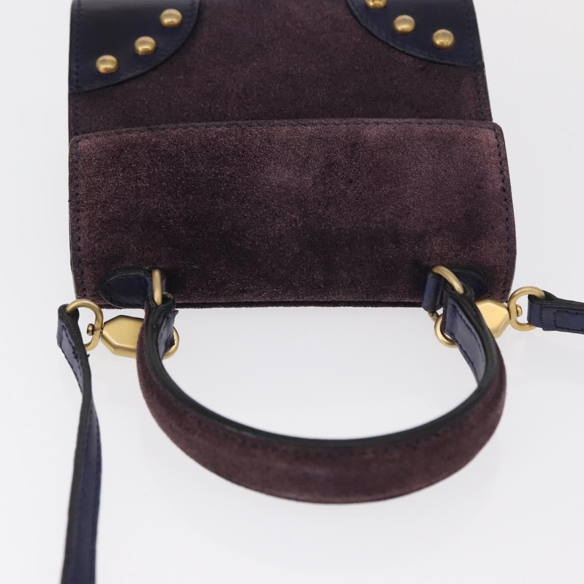 Celine Handbag Suede Purple Suede Handbag (Pre-Owned)