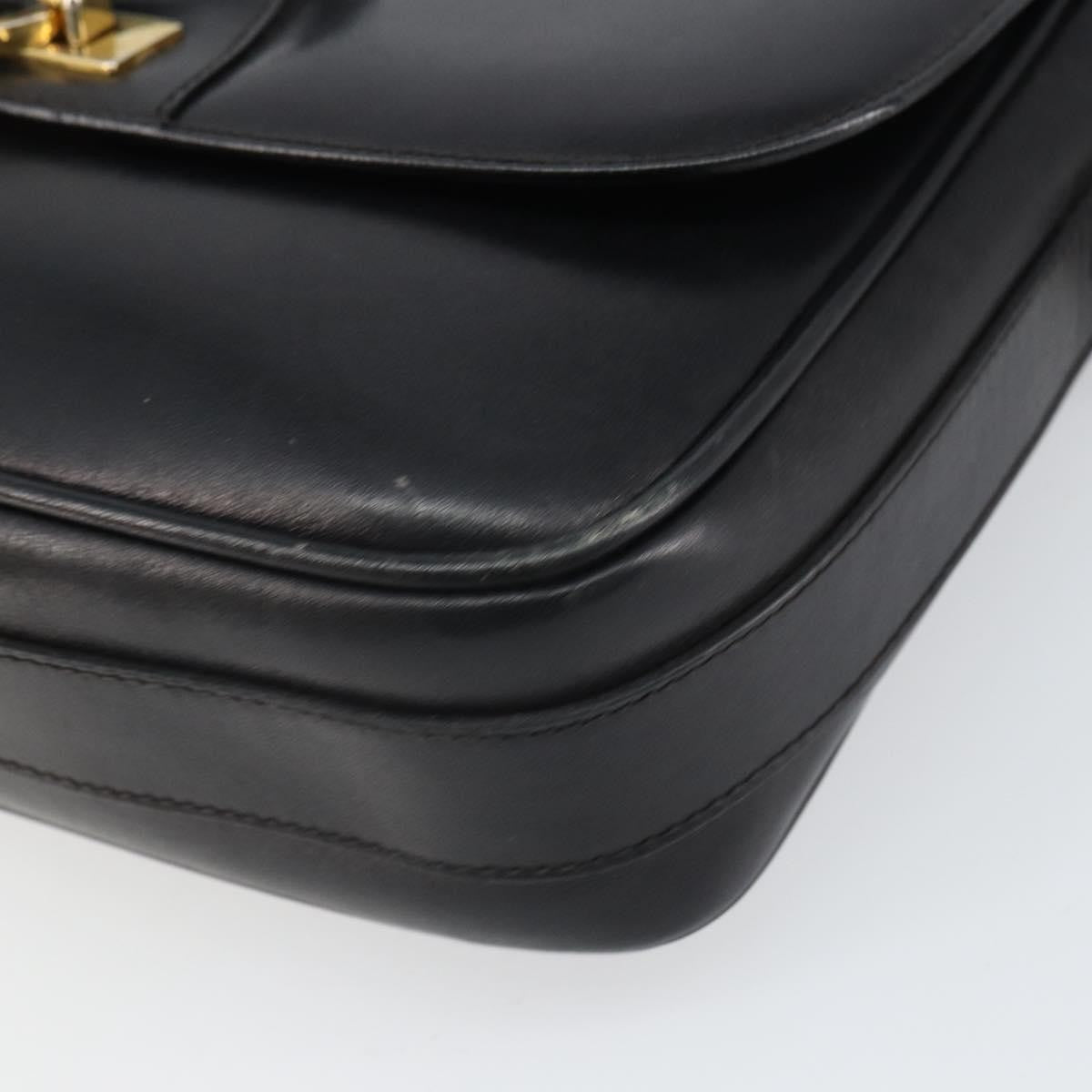 Celine Vintage Leather Black Leather Shoulder Bag Bag (Pre-Owned)