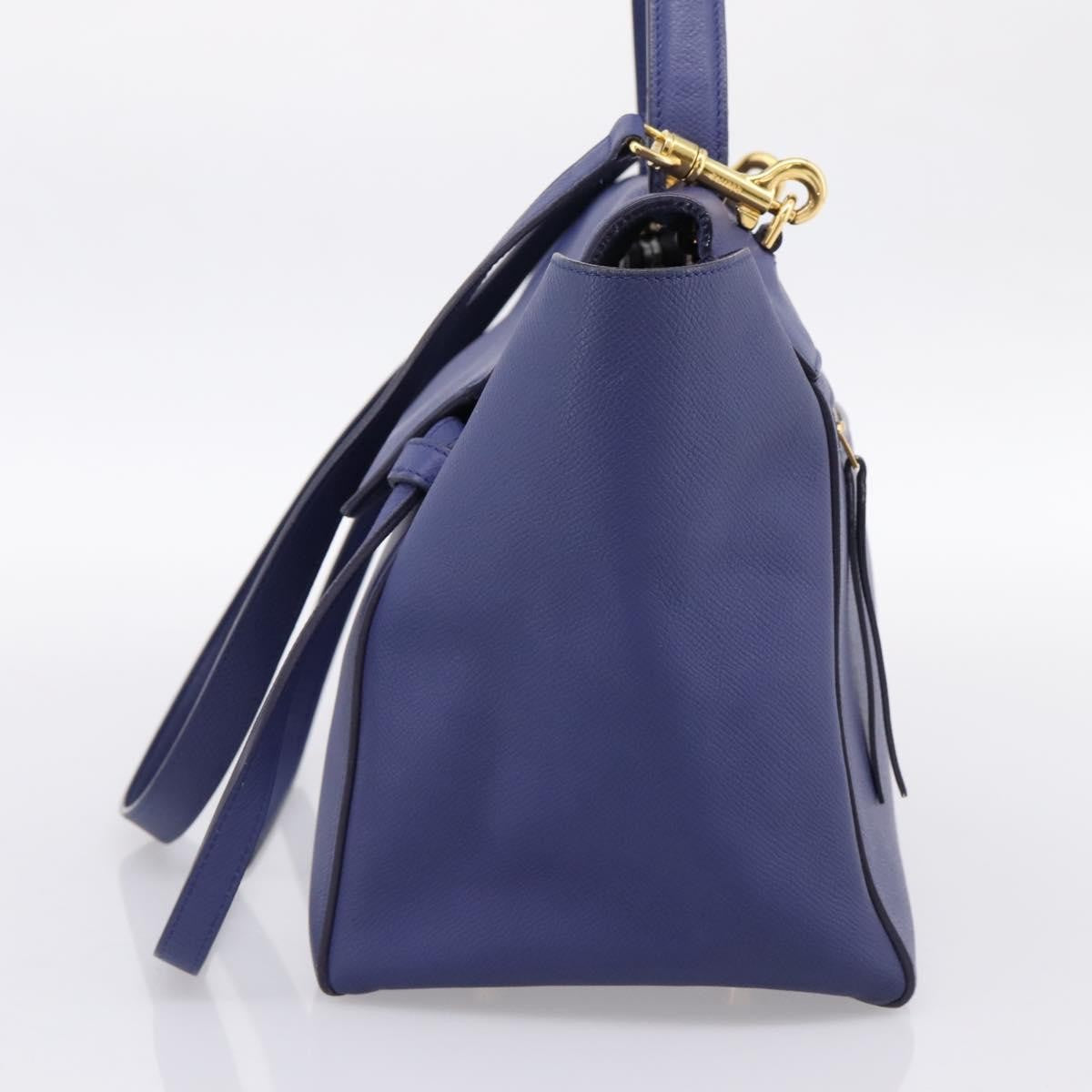 Celine Belt Leather Blue Leather Handbag (Pre-Owned)