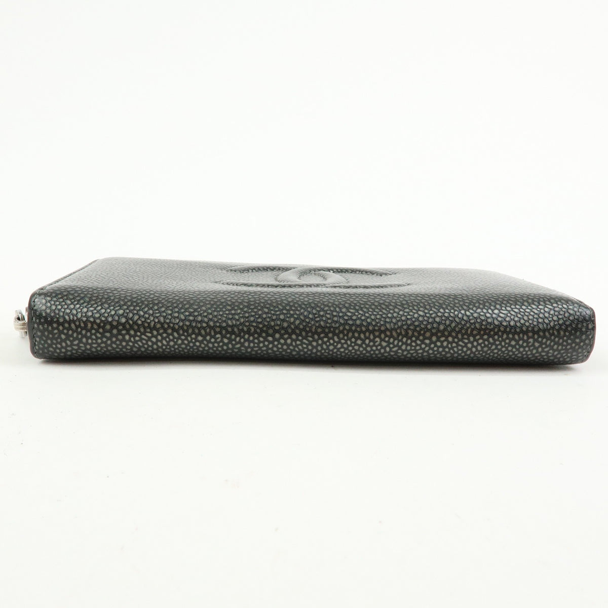 Chanel Vintage Timeless Zip Leather Metallic Crocodile_Skin Wallets Accessory (Pre-Owned)