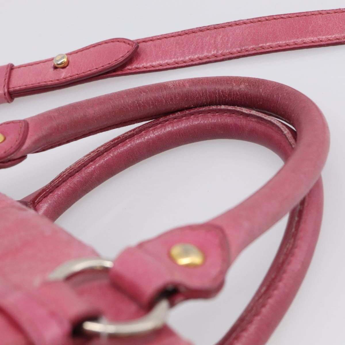 Miu Miu Vitello Lux Leather Pink Leather Handbag (Pre-Owned)