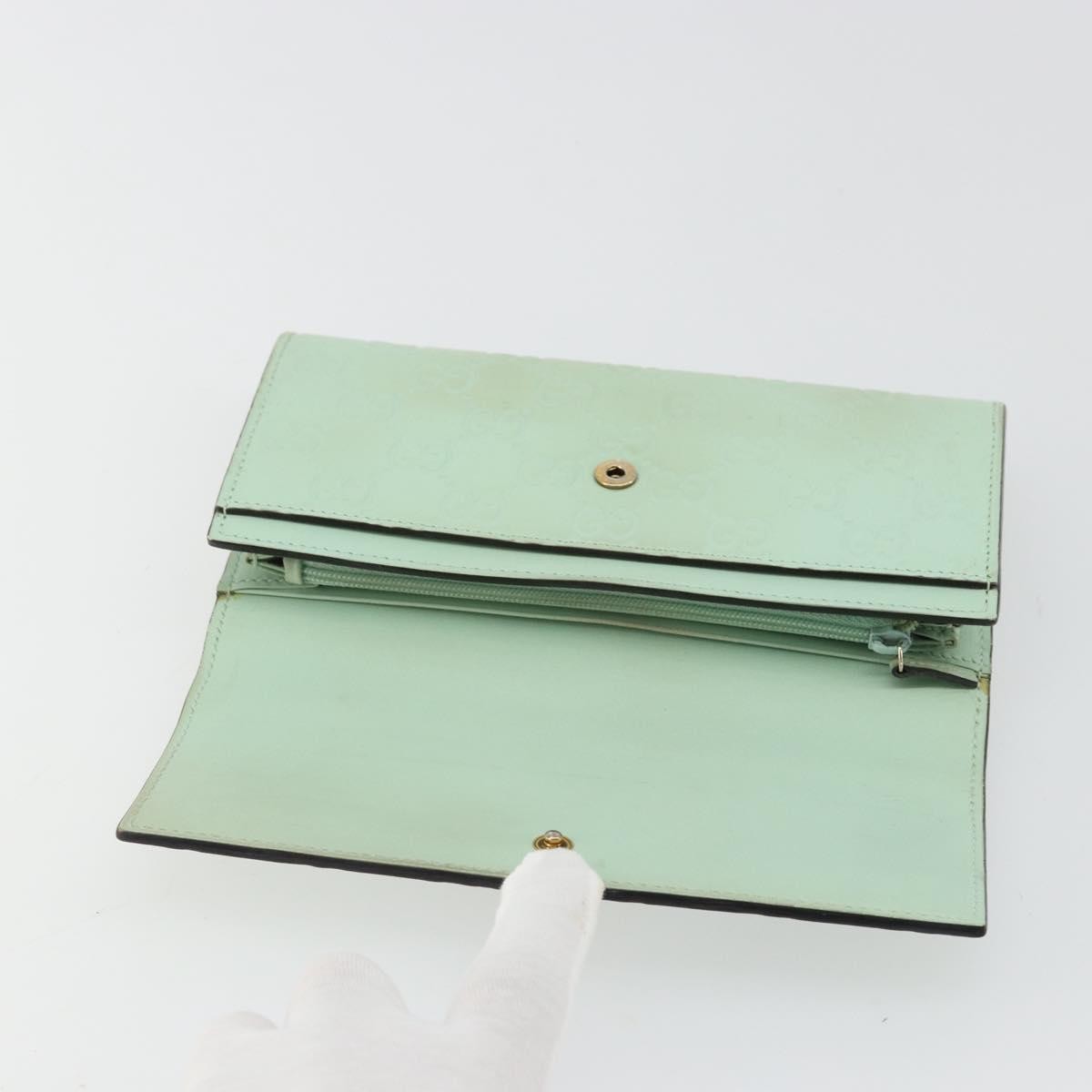 Gucci Guccissima Motif Gg Green Leather Wallets Accessory (Pre-Owned)