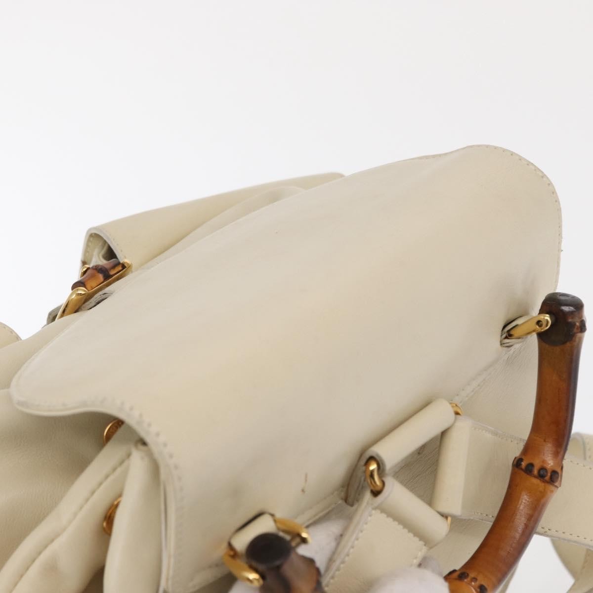 Gucci Vintage Bamboo Leather Gold Leather Backpack Bag (Pre-Owned)