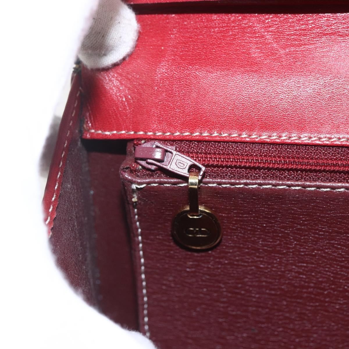 Christian Dior Vintage Leather Red Leather Handbag (Pre-Owned)