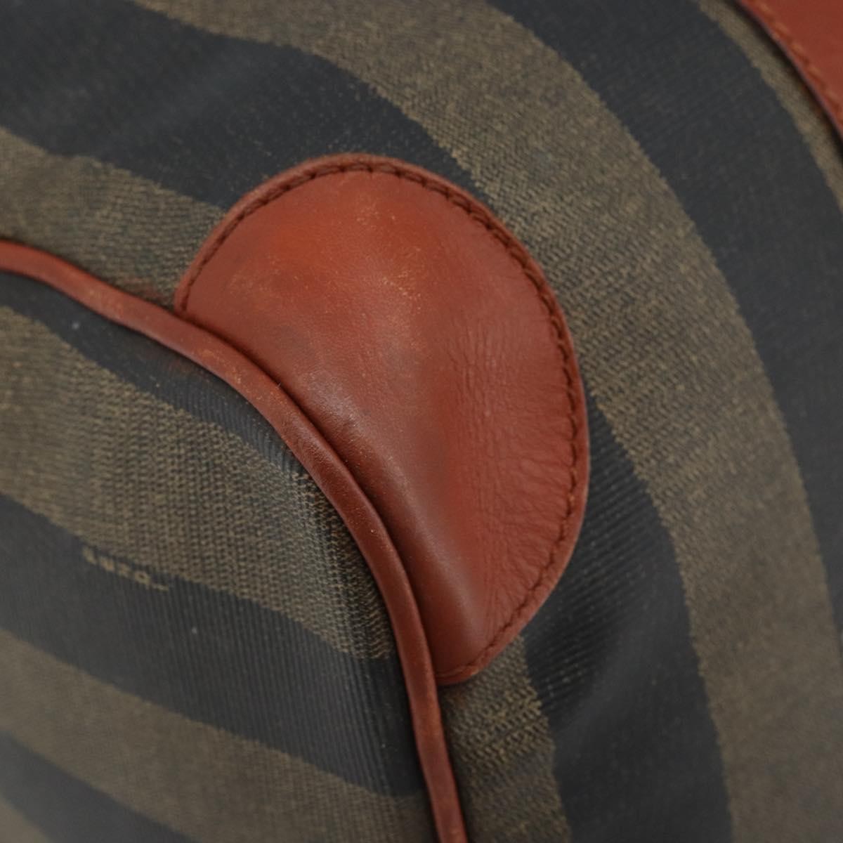 Fendi Vintage Pequin Boston Coated Canvas Brown Canvas Travel Bag Bag (Pre-Owned)