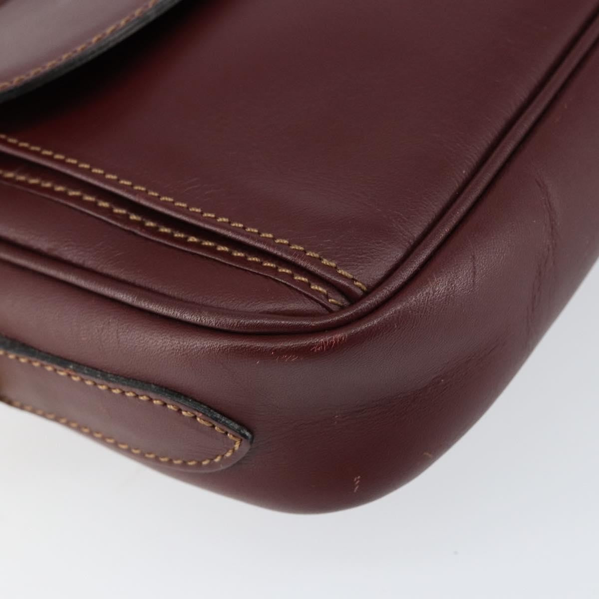 Cartier Must De Cartier Leather Burgundy Leather Shoulder Bag Bag (Pre-Owned)