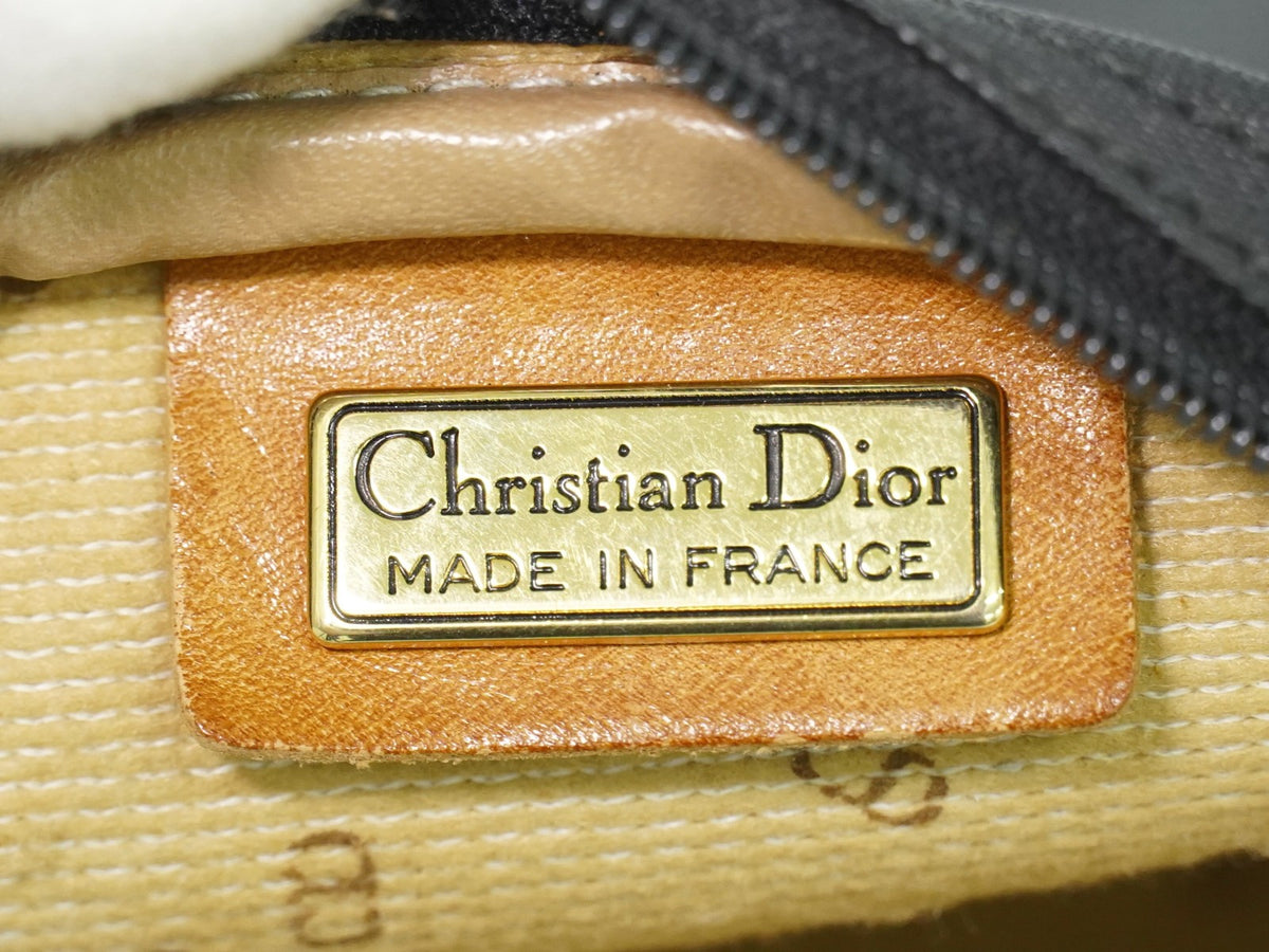 Christian Dior Cd Shoulder Bag Canvas And Leather Navy Canvas Shoulder Bag Bag (Pre-Owned)