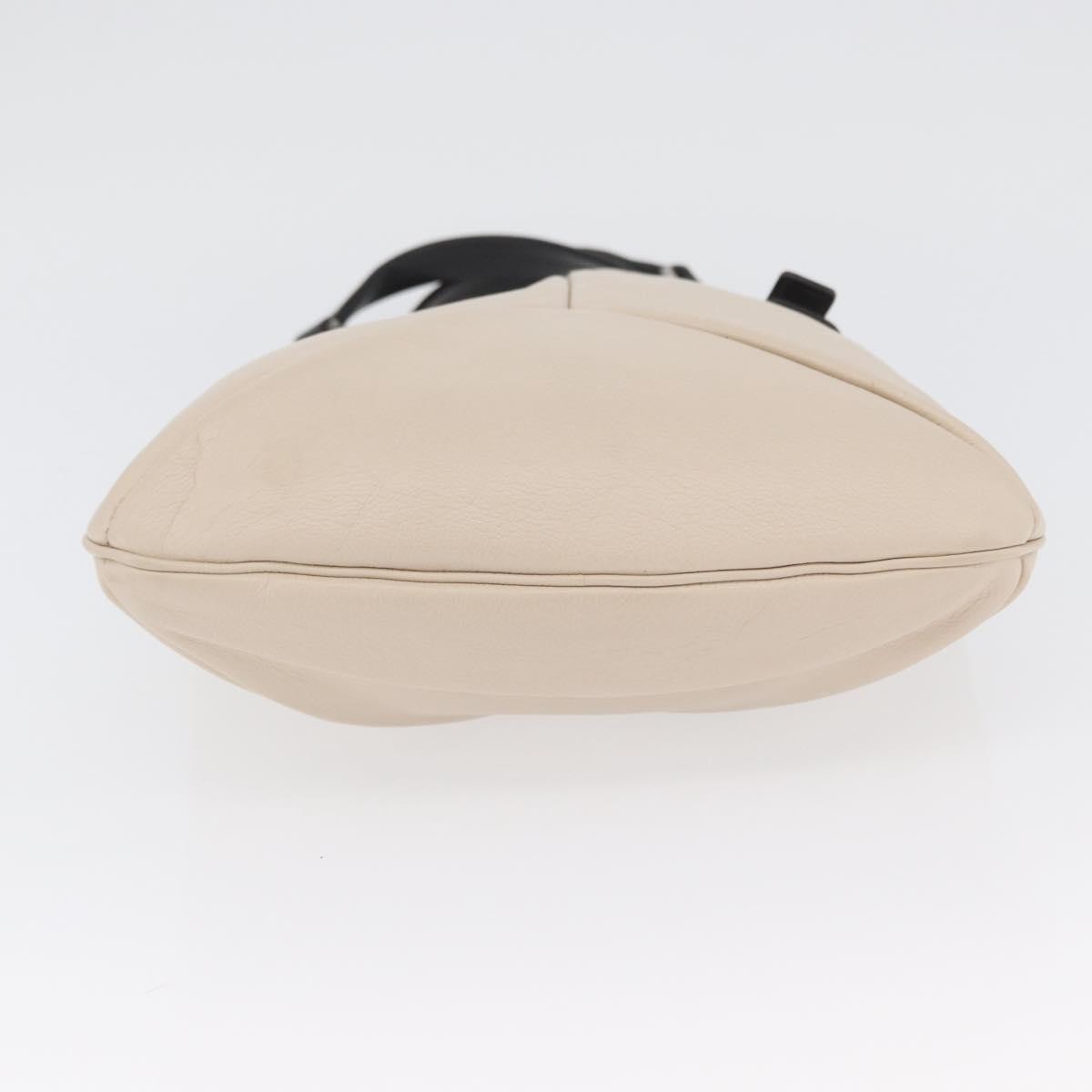 Saint Laurent Vintage Handbag Leather Beige Leather Handbag (Pre-Owned)