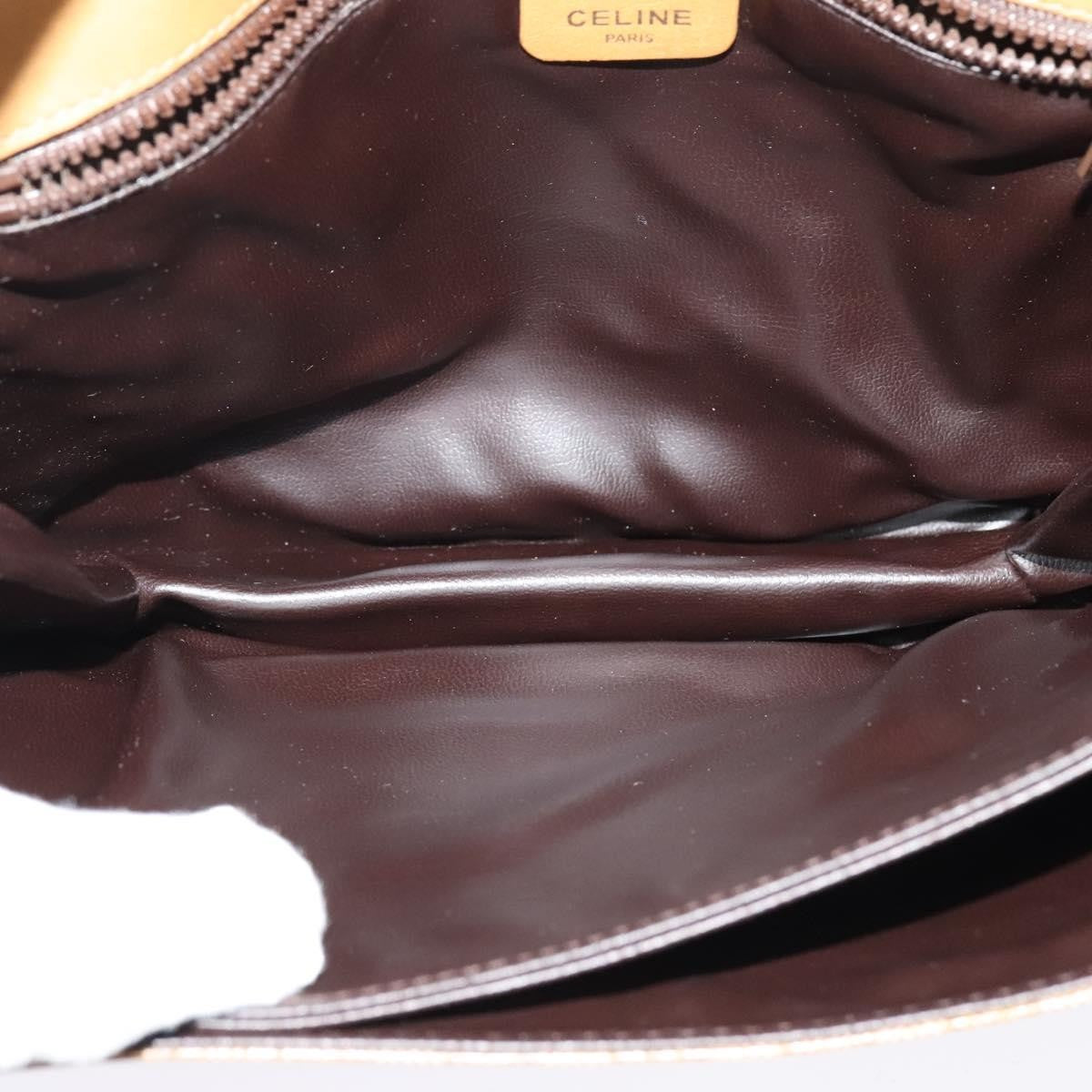 Celine Vintage Macadam Canvas And Leather Beige Canvas Shoulder Bag Bag (Pre-Owned)