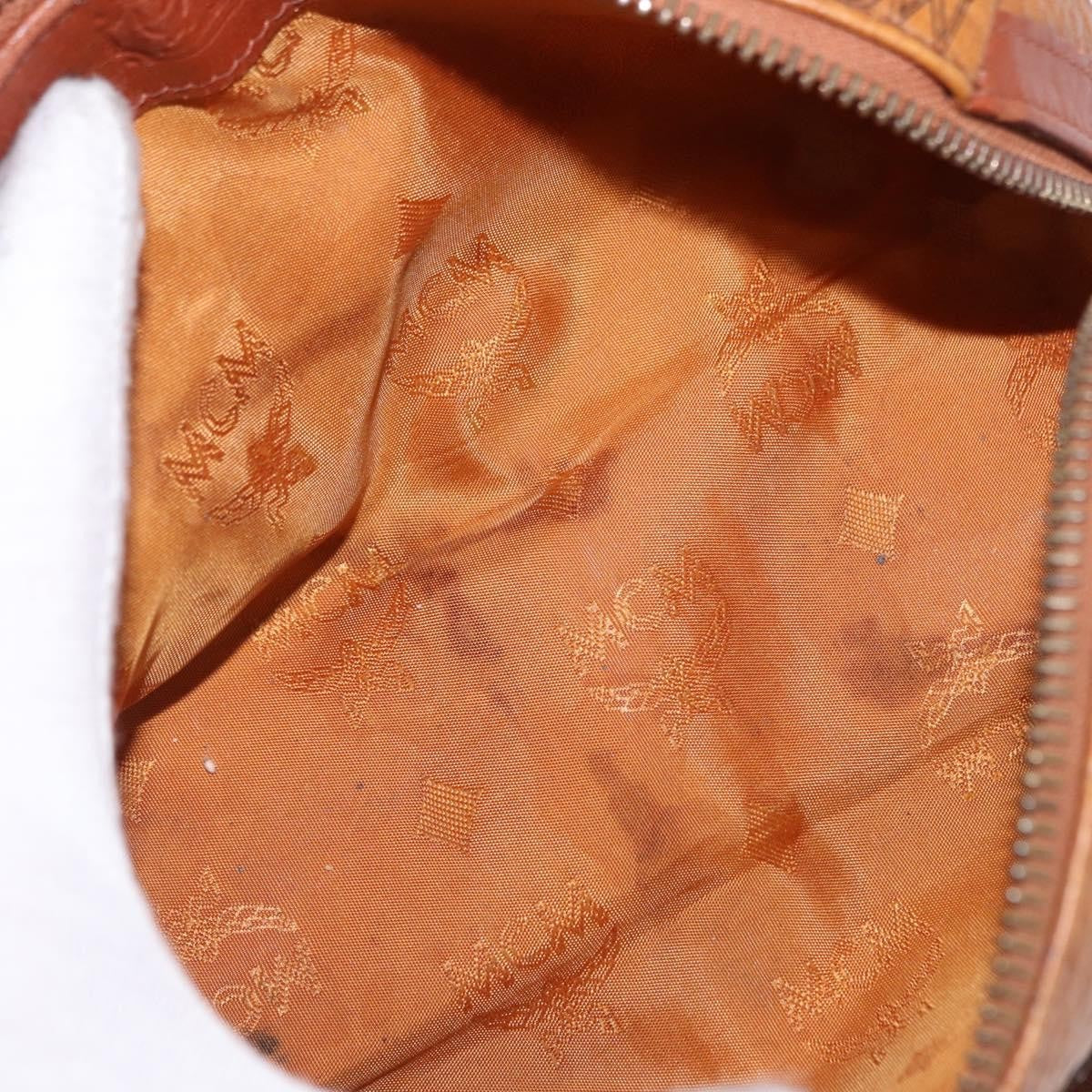 MCM Visetos Logogramme Leather Brown Leather Handbag (Pre-Owned)