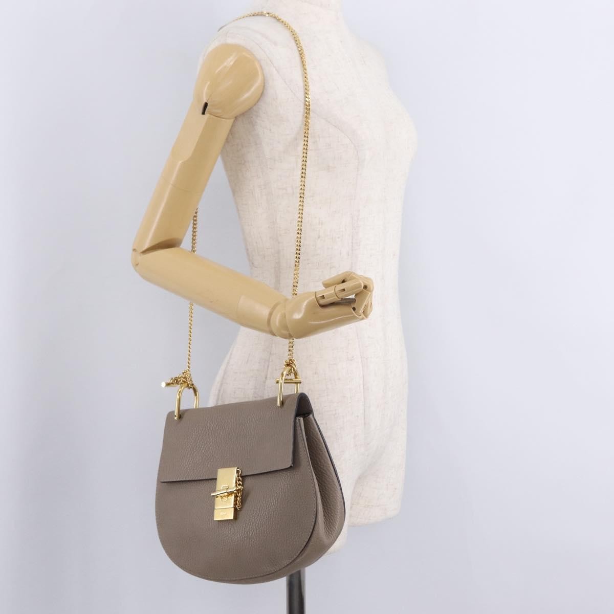 Chloe Drew Leather Beige Leather Crossbody Bag Bag (Pre-Owned)