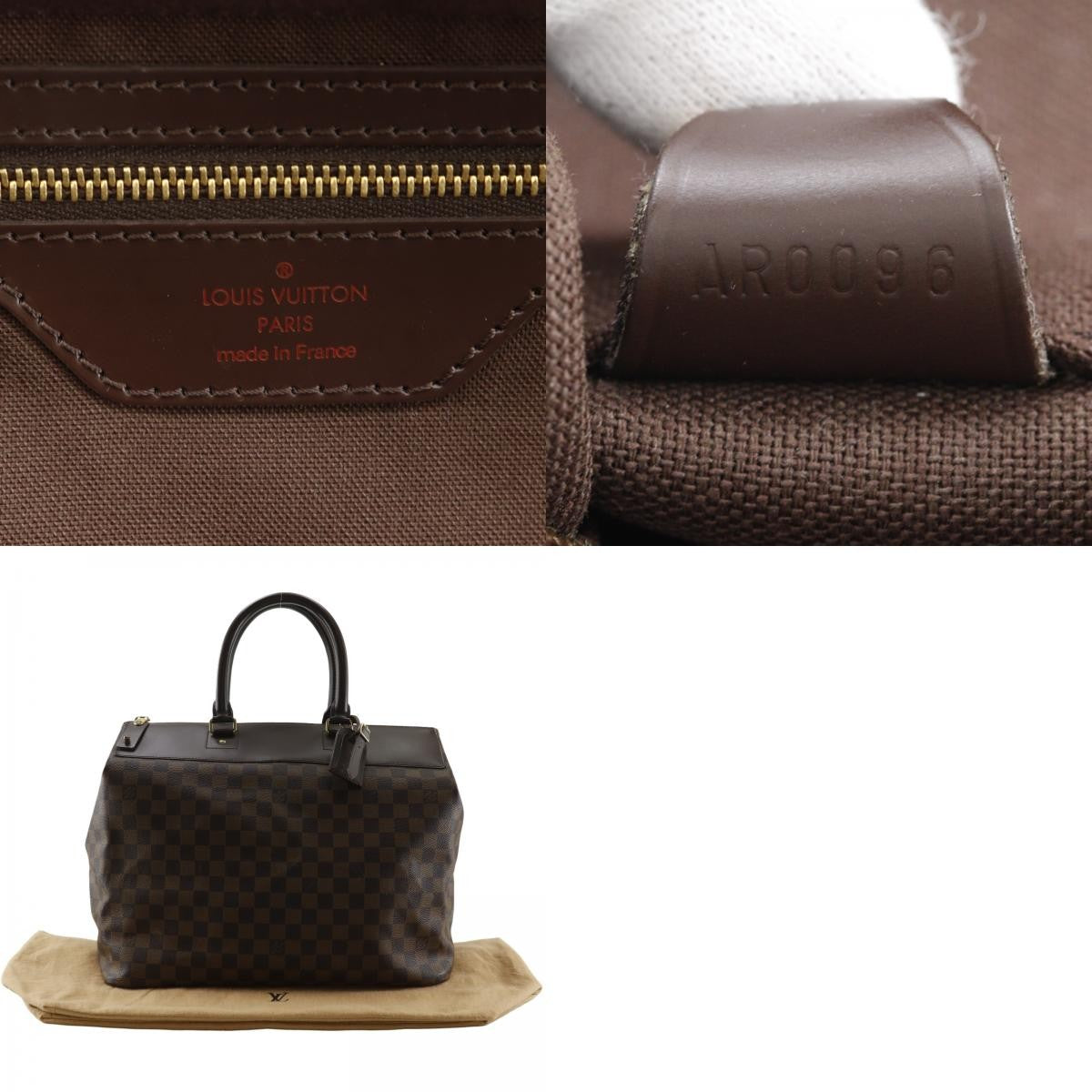 Louis Vuitton Greenwich Damier Ebene Brown Canvas Handbag (Pre-Owned)