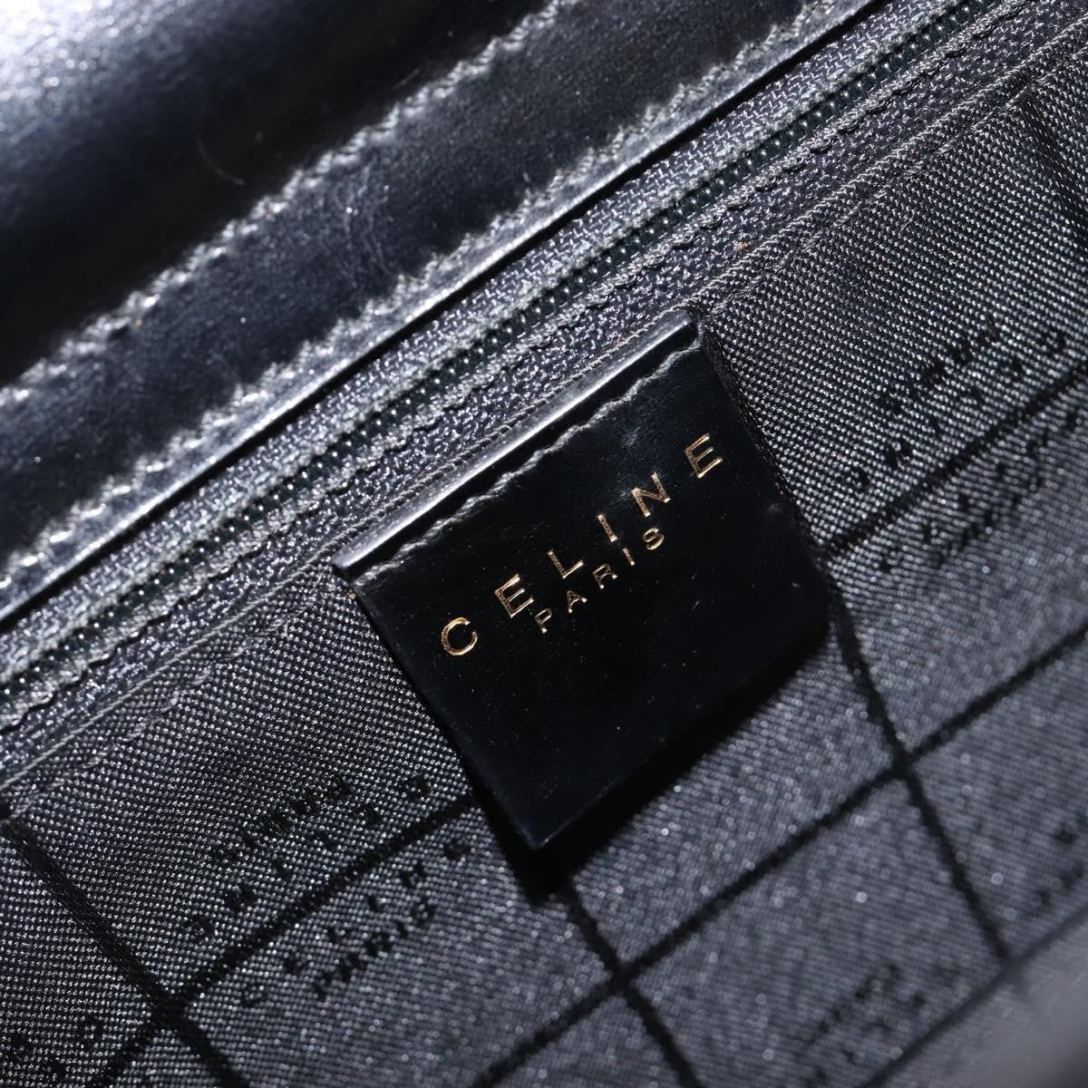 Celine Top Handle Leather Black Leather Handbag (Pre-Owned)