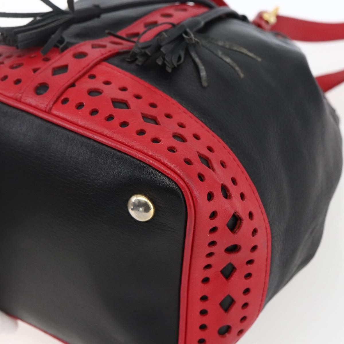 Saint Laurent Vintage Leather Black Leather Shoulder Bag Bag (Pre-Owned)