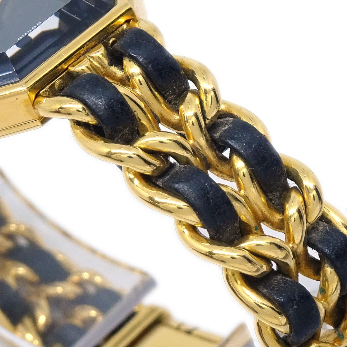 Chanel Premiere Rock Quartz Plated Metal And Leather Watch (Pre-Owned)