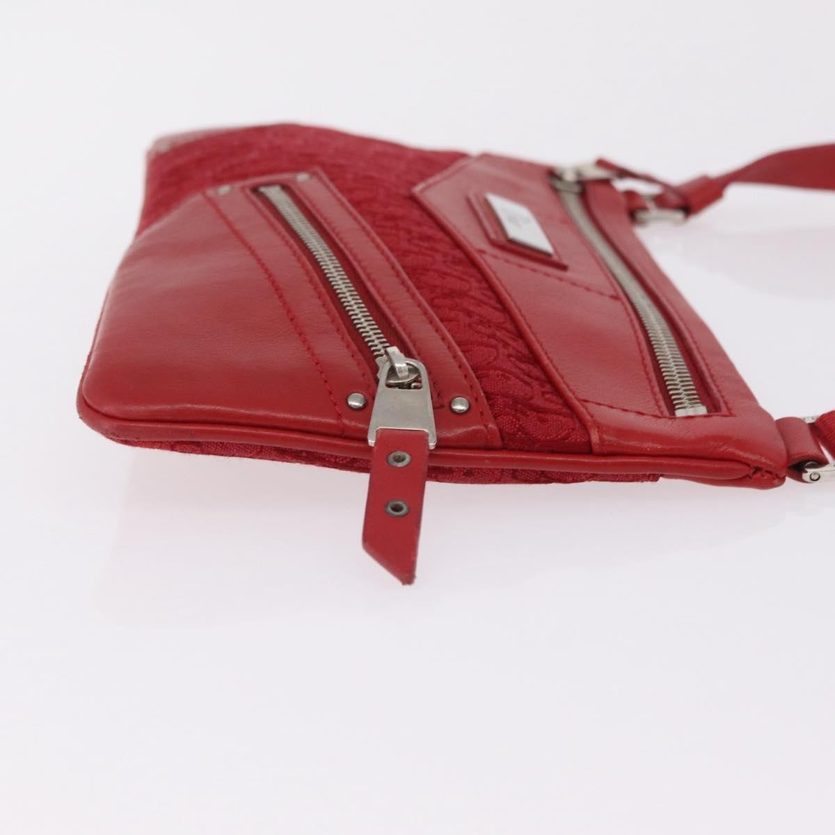 Christian Dior Vintage Street Chic Diorissimo Canvas With Leather Red Canvas Shoulder Bag Bag (Pre-Owned)